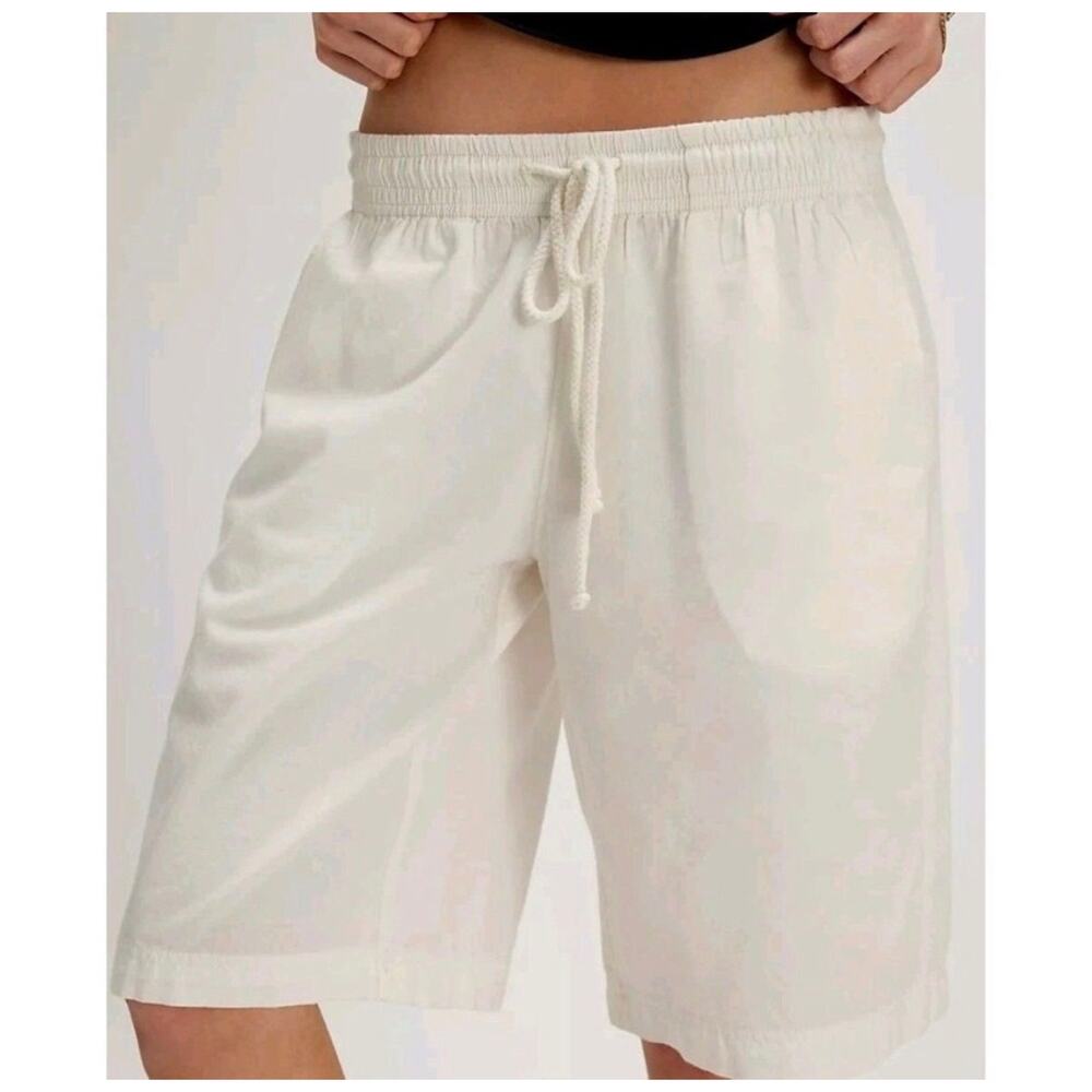 Free People Saylor Poplin Pull-On Shorts in White Size S
